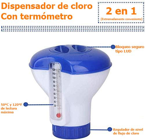 Chlorine dispenser with thermometer